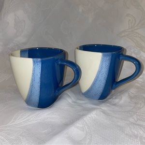 Pfaltzgraff discontinued Blue Ridge mugs. Set of two, pristine condition.